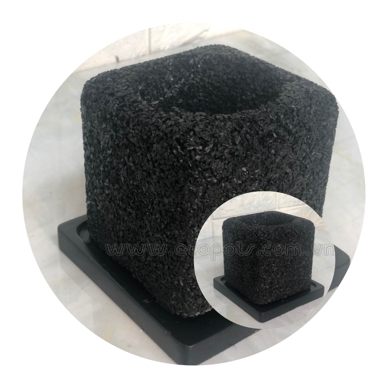Cube bamboo charcoal flower pot